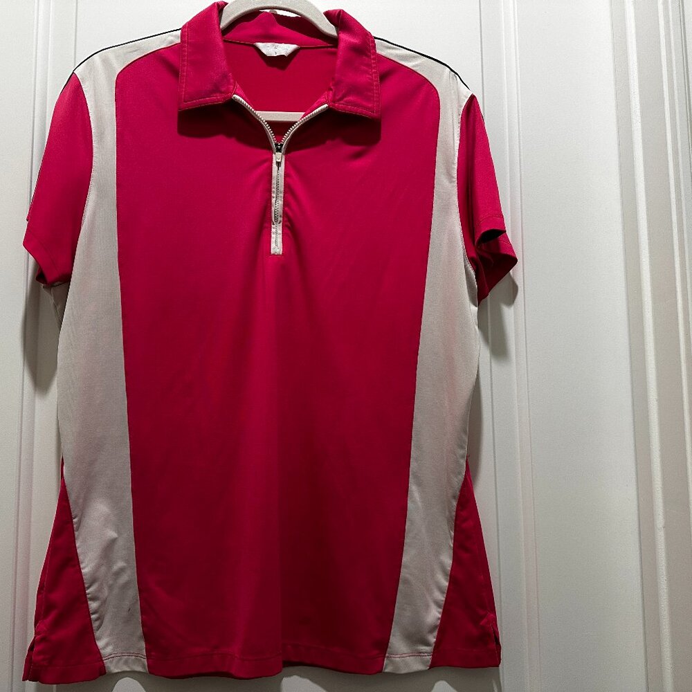 Pink, Black & White Callaway Women's Golf Shirt XL